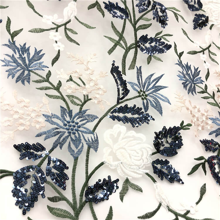 Embroidered Fabric Dress Sequin Polyester for Women's Wear Wholesale S 5